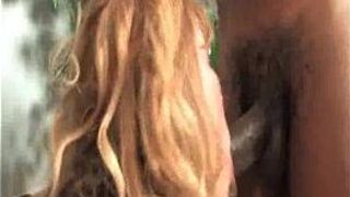 Blonde MILF Sucks Two Giant Black Cock - porn video