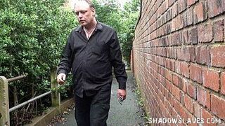 Redhead amateur Sacha in public bondage and humiliating outdoor domination - porn video