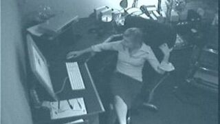 Naughty Masturbating Secretary Caught On Tape - porn video