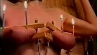 Painful tit clambs and hard cunt spanking - porn video