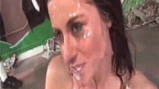Brunette On Black Cum Drowning - porn video