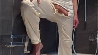 wet clothes wank shower - porn video