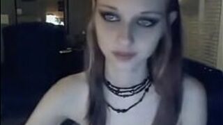 Liz Vicious Skinny Goth Teen Naked Webcam Strip Dildo - porn video