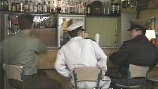 Hot guys in uniform in a threesome fuck - porn video